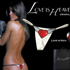 SWAROVSKI GEM SEXY HEART LINGERIE - WHITE